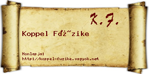 Koppel Füzike névjegykártya